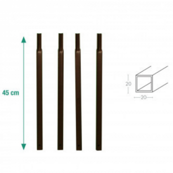 Fixation pour arche - Pack 4 tubes carrés à enfoncer - Fer vieilli - Image 1